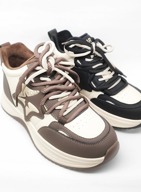 意尔康2025冬季新款女棉鞋系带休闲鞋平底舒适保暖鞋5781AM14179M