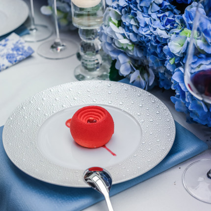 法国柏图 BERNARDAUD 朝露珍珠系列餐盘平盘奢品餐具浮雕感瓷器