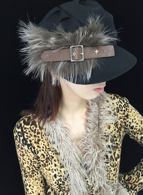 Ttsunami24SS原创设计复古百搭秋冬涩谷辣妹云朵八角帽贝雷帽