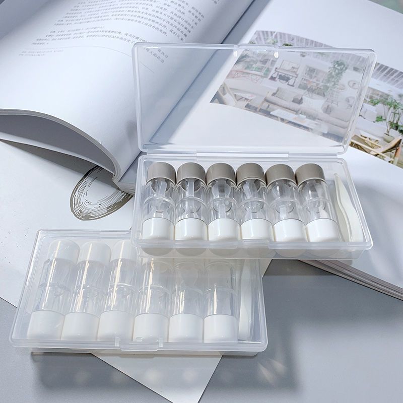 圆柱型角膜塑形美瞳多副收纳一体双头rgp硬性隐形眼镜盒胶囊便携