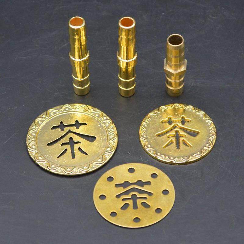 茶盘排水铜漏片茶台过滤隔渣下水口茶字茶漏嘴网滤家用茶具零配件