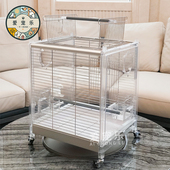 2025新型鹦鹉笼子 防溅洒透明双面亚克力豪华鸟别墅304不锈钢鸟笼