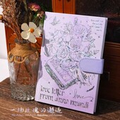 2025正版 玫瑰来信笔记本高颜值浪漫来袭磁扣本加厚手账本学生文具立体记事本礼物小礼品复古精装 本网红