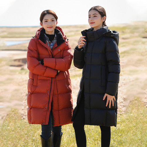 95白鸭绒中长款极寒羽绒服女显瘦