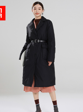 羽物2025秋冬新款系带收腰宽松轻薄西装羽绒服女95白鹅绒VL23407