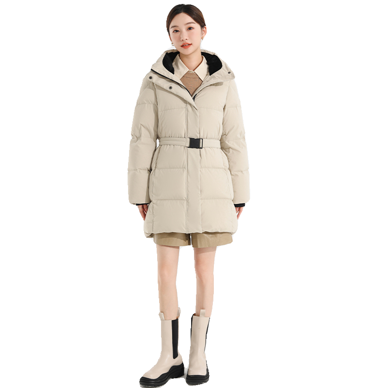 95白鸭绒羽绒服女中长款