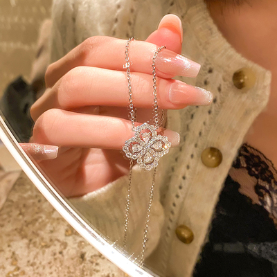 幸运是你~爆闪！四叶草水滴项链