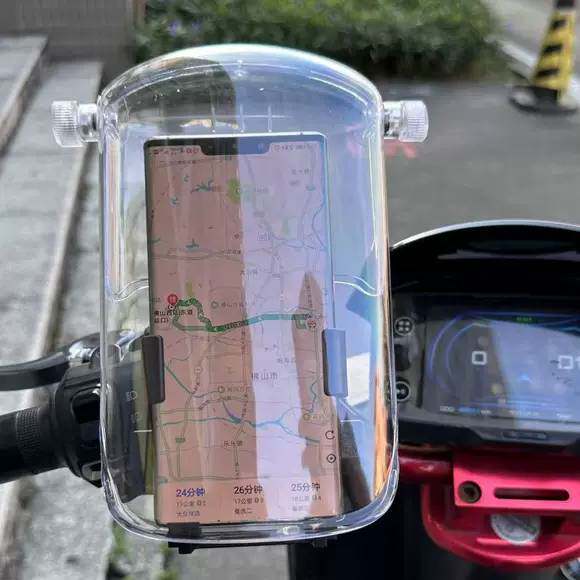 电动车电瓶车手机支架带帽子外卖骑手导航支架防水遮阳神器