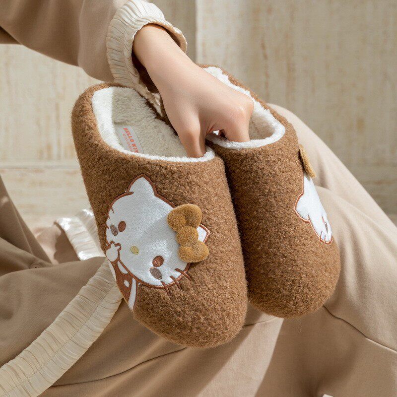 kitty猫冬季软底棉拖鞋可爱
