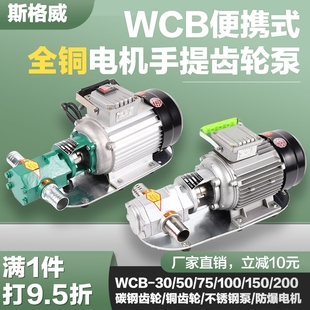 WCB型手提齿轮泵液压油泵小型高低粘度电动低压抽油泵机柴油自吸