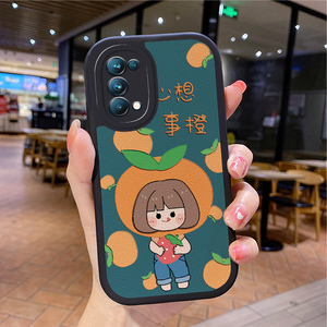 小羊皮心想事橙适用opporeno3pro手机壳5G新款ren04四reon4por创意oρpo男opρo潮牌rano3防摔0ppo女opp0软壳