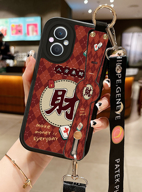 腕带小羊皮适用oppok9手机壳k10活力版k7X防摔0pp0k10pr0挎肩绳k5/3/1斜跨式findx3pro硅胶k9s十flndx5保护套