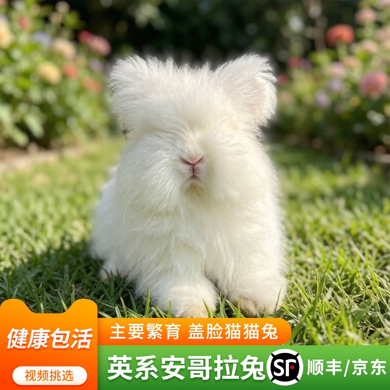 纯种长毛宠物兔活体长耳朵兔子双血安哥拉兔道奇猫猫兔宠物小兔子