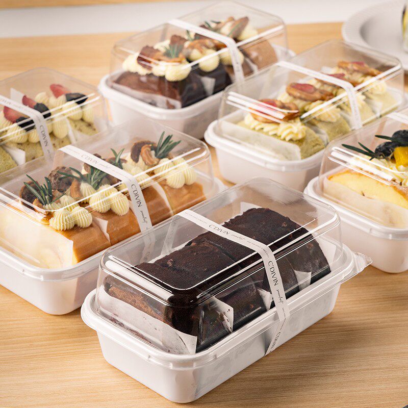 瑞士卷蛋糕包装盒草莓奇异果红丝绒抹茶生乳蛋糕卷一次性白保鲜盒