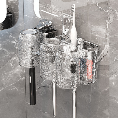 牙刷置物架排行榜第一名高级感牙刷架牙刷杯壁挂式浴室牙杯洗漱杯