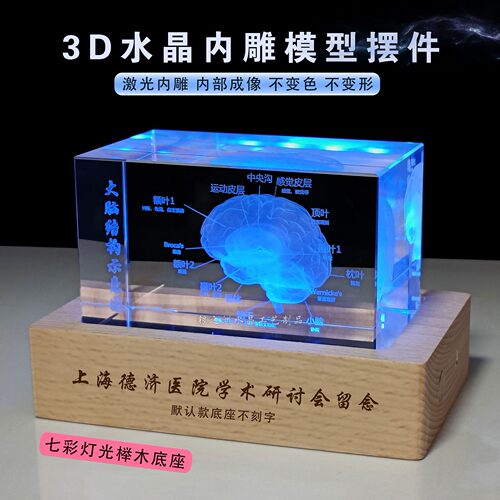 水晶摆件大脑医学科研教育礼品