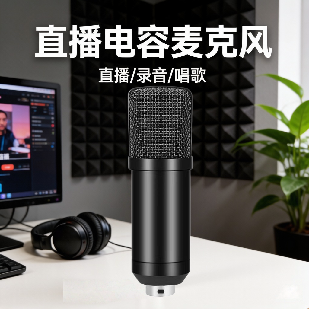 有线电容麦克风声卡电脑适用图片