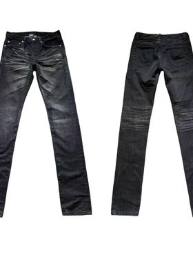 【重磅夯货】元年初代鬼爪牛仔裤重工猫须修身黑长裤Archive高街