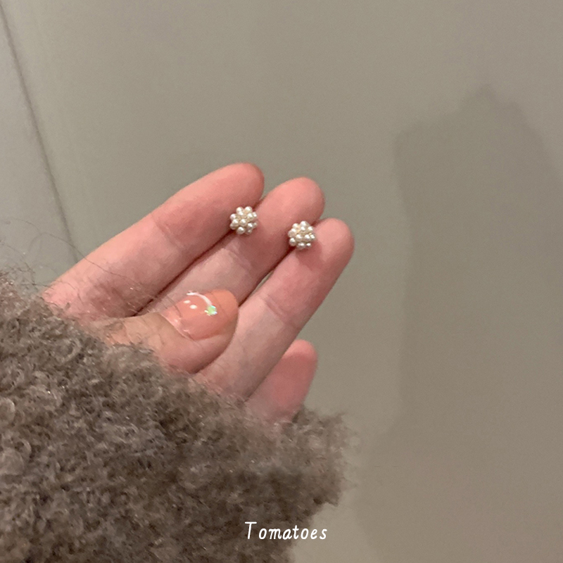 法式气质珍珠球耳钉女