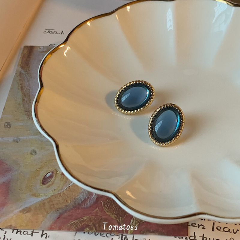 全店买三送一复古蓝宝石古董耳钉