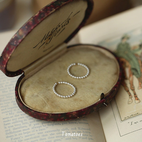 极细强光施家小珍珠戒指