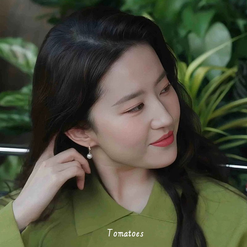 刘亦菲同款施家珍珠耳环女