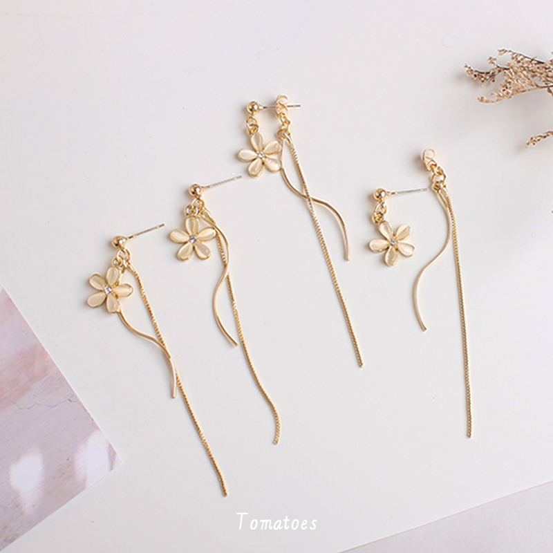 全店买二赠一猫眼石花朵长款耳环