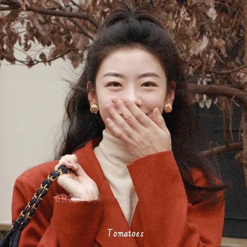 简约复古金属贝壳耳钉