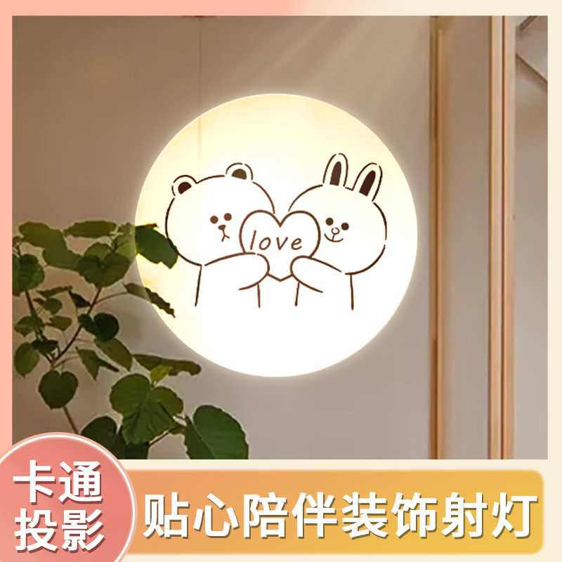 奶茶店咖啡店创意背景墙投影射灯