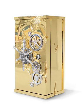 设计师高级艺术感保险柜Bocadolobo别墅豪宅家用不锈钢防盗储物柜