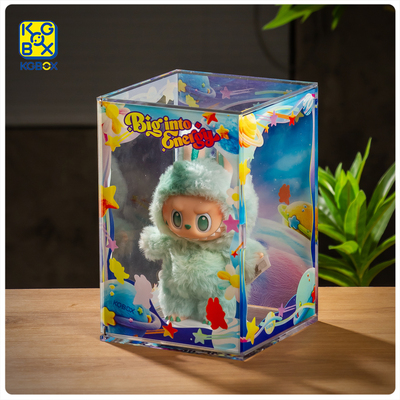 KGBOX泡泡玛特labubu彩虹展示盒