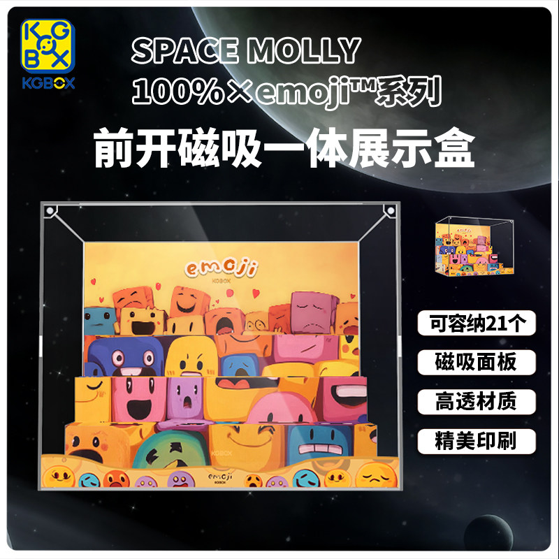 KGBOX POPMART泡泡玛特MEGASPACE MOLLY100%emoji™亚克力展示盒