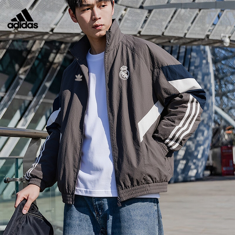 阿迪达斯男装梭织立领夹克外套