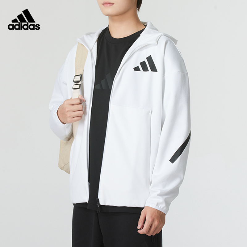 阿迪达斯男春季连帽夹克外套
