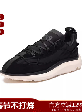 【甄品精选】Y-3 男女同款织物配皮SHIKU RUN系带运动鞋 HQ6667