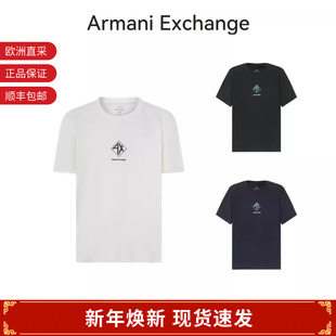 T恤XM000276 AX阿玛尼 圆领短袖 徽标胶印宽松版 AF12308 男士