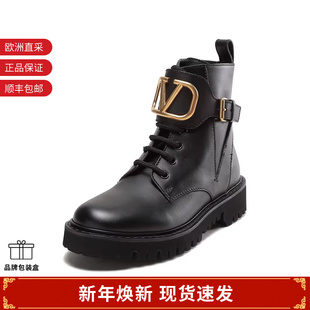 VALENTINO华伦天奴女士军旅风短靴马丁靴1W2S0Q03 BEK