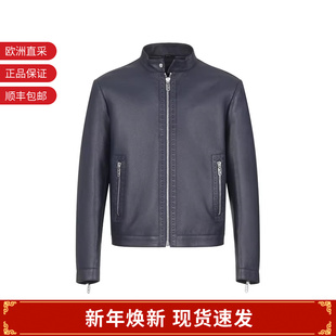 新品 FPJ134 男士 皮衣皮夹克外套 AQOP LOGO小贴饰短款 Fendi芬迪