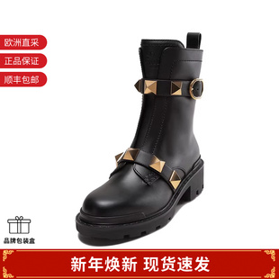 NKD 1W2S0CJ3 VALENTINO 女士超大铆钉粗跟靴子军旅风短靴