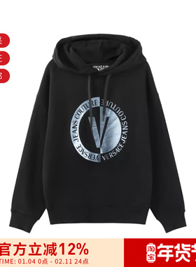 VJC范思哲男士加绒连帽长袖卫衣运动衫 75GAIF05 CF03F