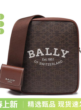 【甄品精选】Bally巴利男士TPU单肩斜挎包老花LOGO图案 BHENN TML