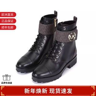 饰人造革系带靴子短靴马丁靴 女士老花装 40F0TAFB6L KORS MICHAEL