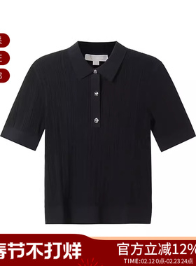 【甄品精选】MICHAEL KORS 女士修身版针织短袖POLO衫MS2600C33D