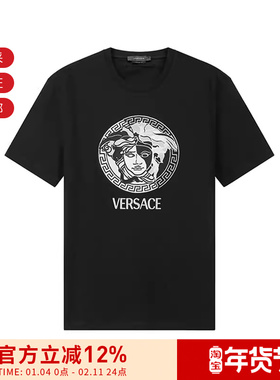 VERSACE 男士MEDUSA 修身版圆领短袖T恤 1006984 1A04967