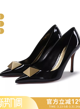 VALENTINO 女士细跟高跟鞋皮鞋单鞋跟高10cm 4W2S0FH8 LAF