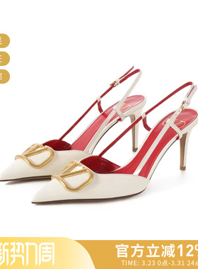 VALENTINO 女士尖头细跟高跟鞋露跟鞋皮鞋凉鞋 4W2S0R01 DSH