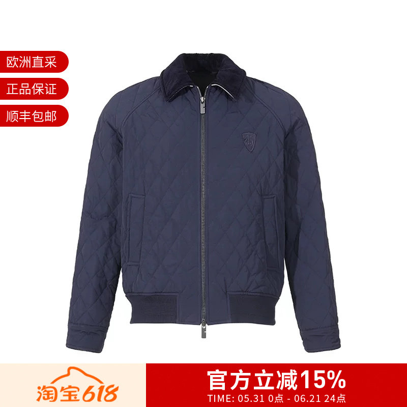 BURBERRY 男士B字型盾牌刺绣贴饰绗缝夹克薄款棉服外套 8097950