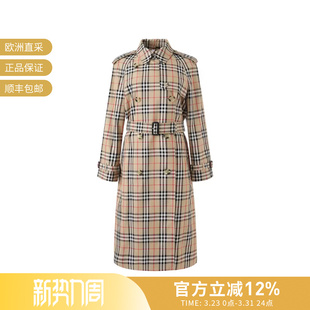 BURBERRY博柏利 风衣外套格子风衣8072716 女士格纹美拉德风宽松版