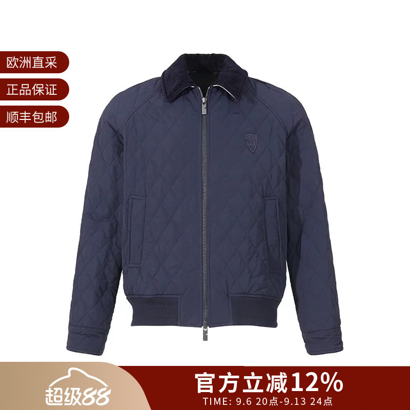 BURBERRY 男士B字型盾牌刺绣贴饰绗缝夹克薄款棉服外套 8097950