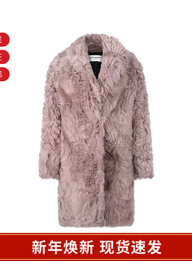 YSL圣罗兰 女士复古羊毛皮长款皮草大衣外套 708010 YF2AF